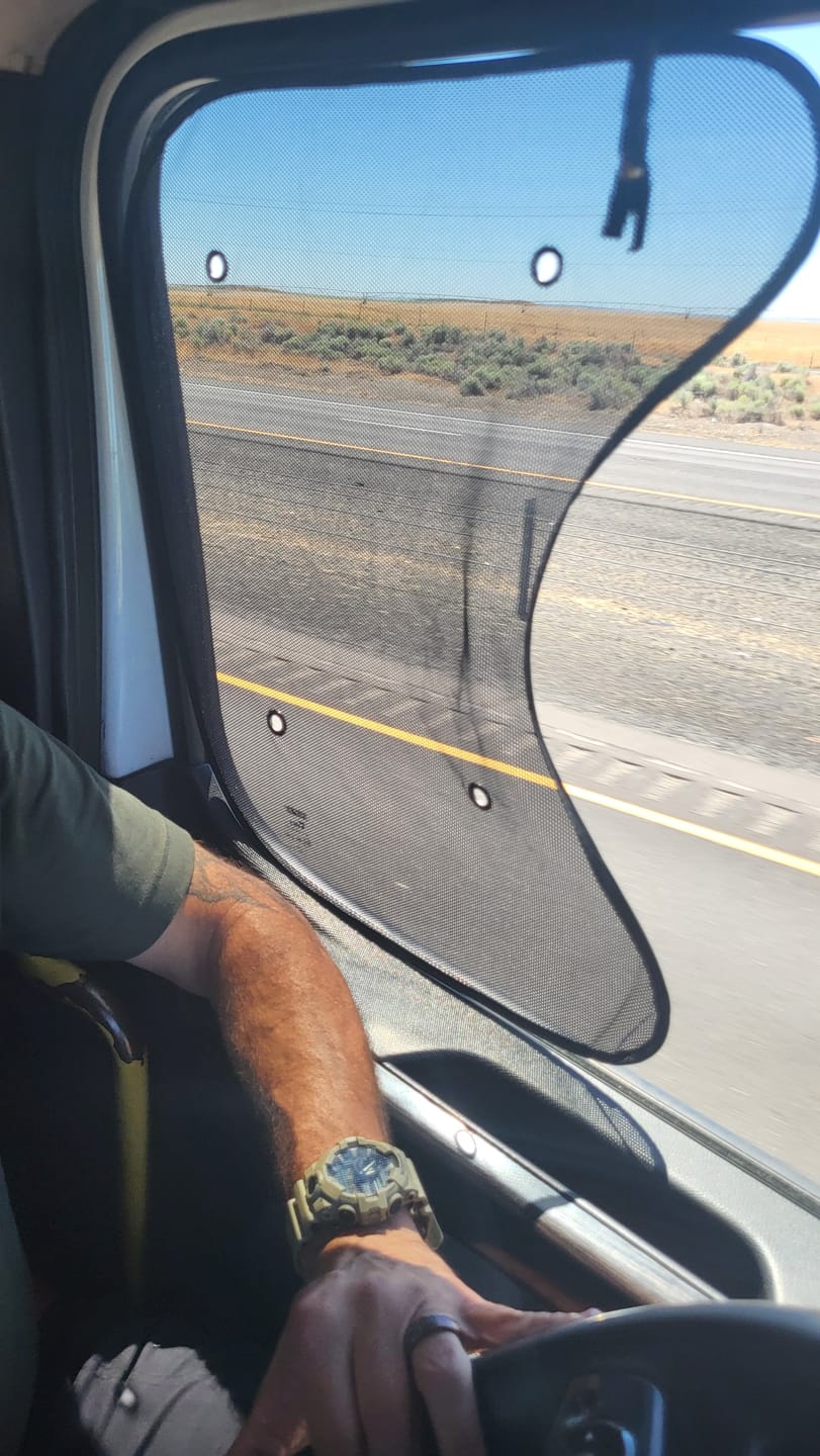 Customer photo review of SEMI-SHADE™ Freightliner Side Windows Sun Shade