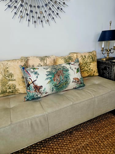 Customer photo review of Equateur Vintage Silk Scarf Lumbar Pillow 30"