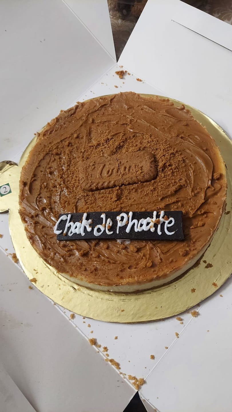 Customer photo review of Lotus Biscoff Cheesecake