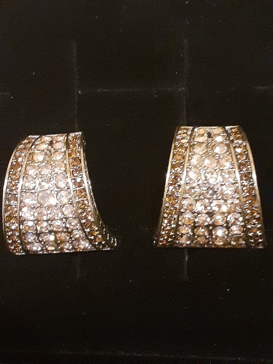 Customer photo review of Heidi Daus®"Say it with Style Hug" Crystal Button Earring