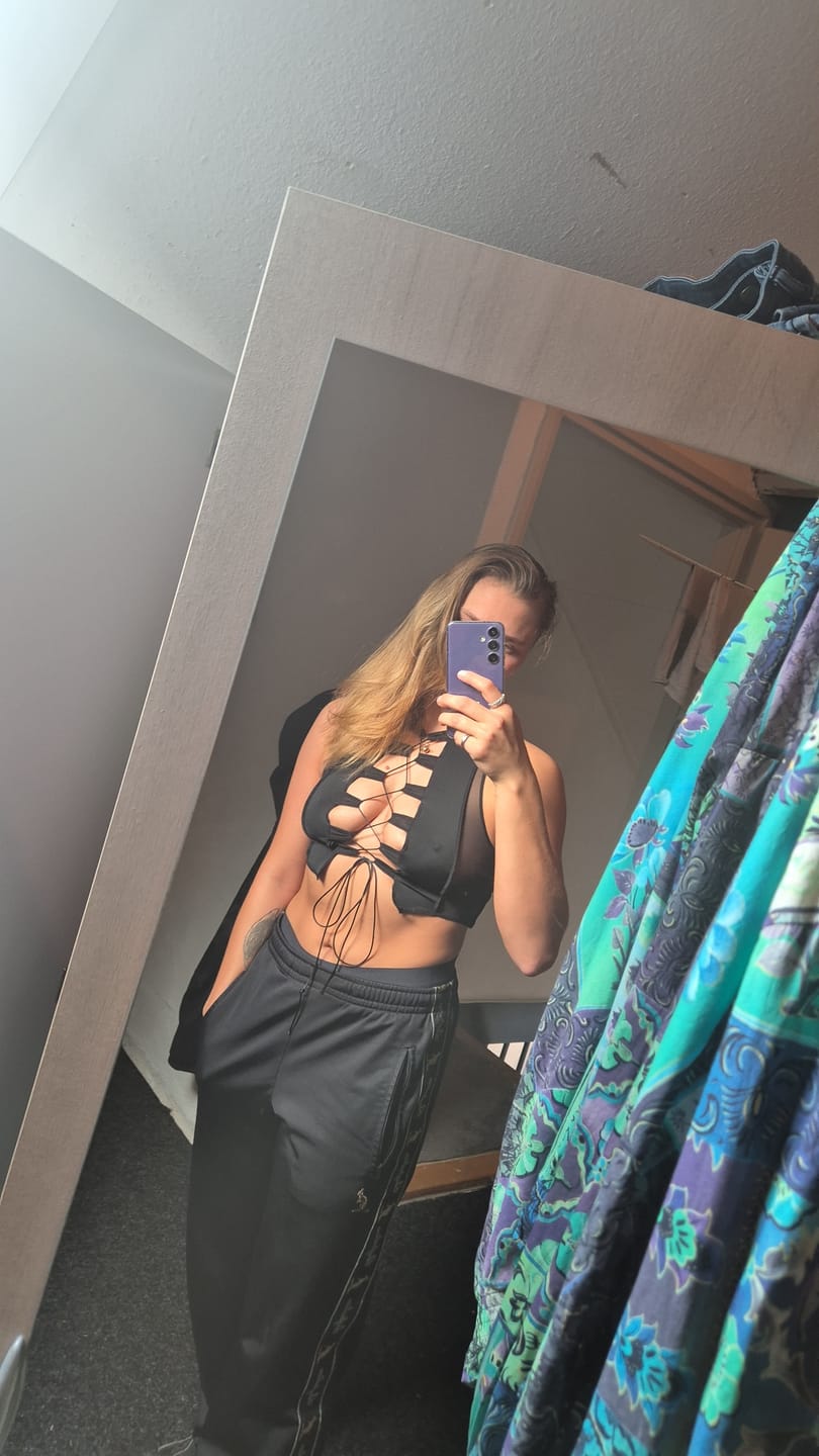 Customer photo review of Black Reverse Seam Top