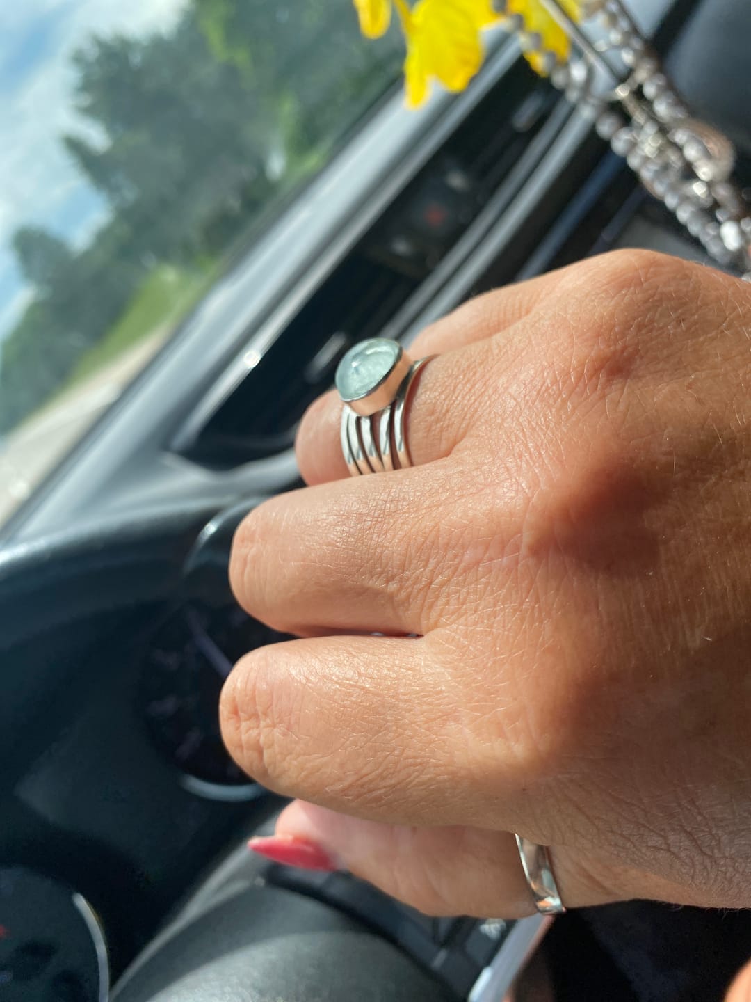 Customer photo review of Chunky Aquamarine Wrap Ring Sterling Silver