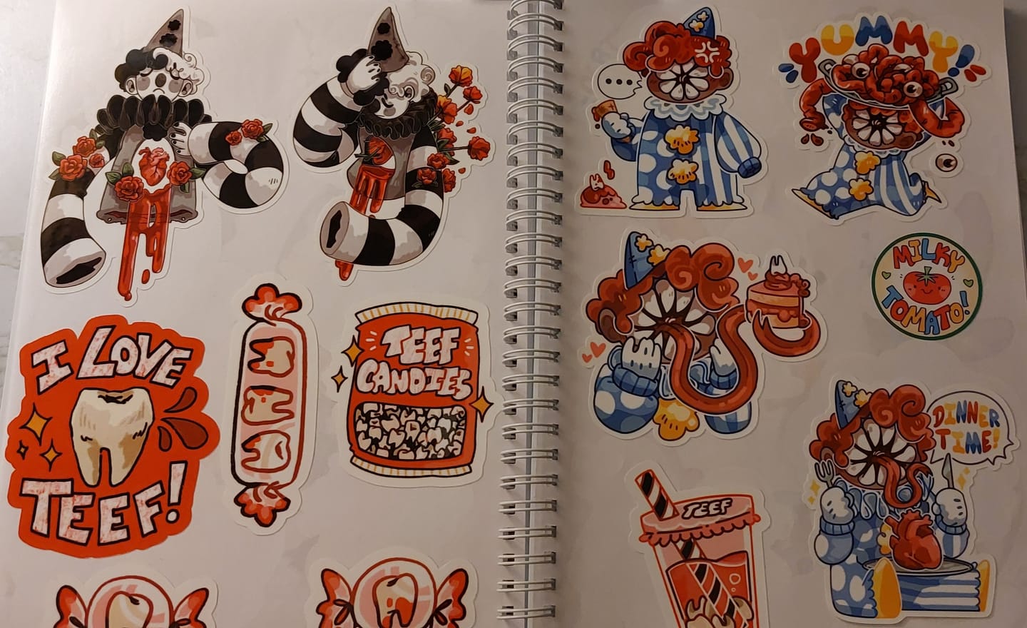 Customer photo review of Bleeding Heart Clown Stickers