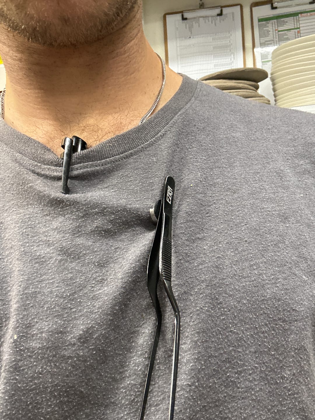 Customer photo review of HoldFast Magnetic Chef's Pin v4