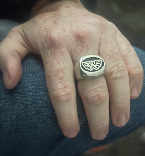 Customer photo review of Waylon Jennings Flying W Ring - Sterling Silver or Bronze