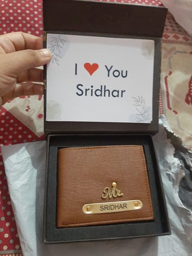 Customer photo review of Premium Quality Textured Men's Wallet With Name & Charm