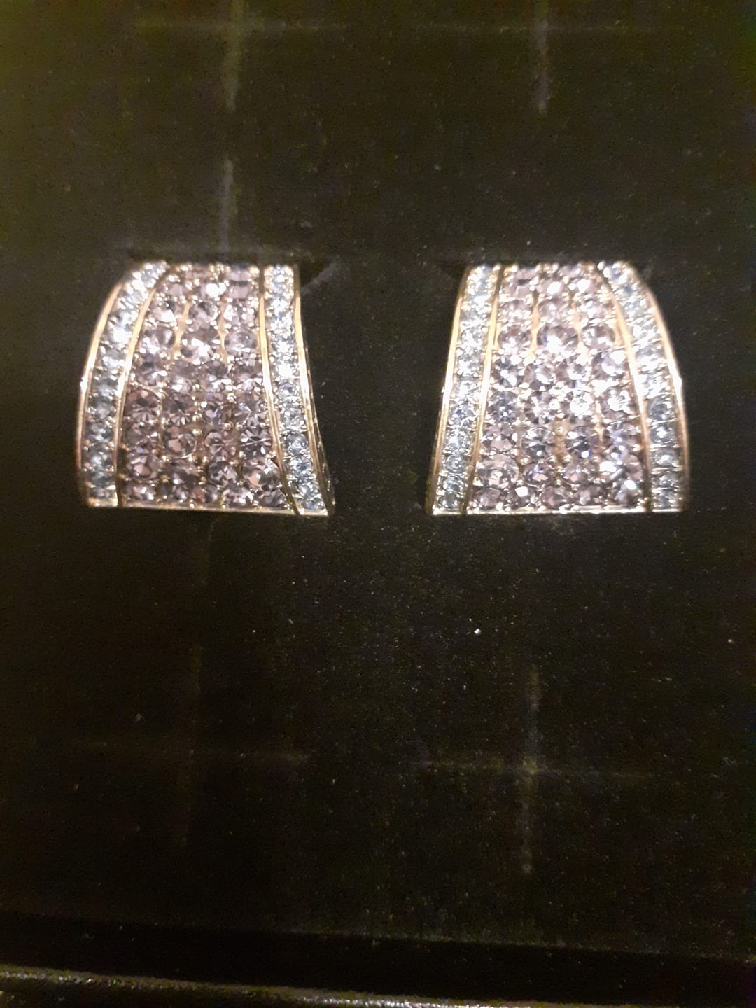 Customer photo review of Heidi Daus®"Say it with Style Hug" Crystal Button Earring
