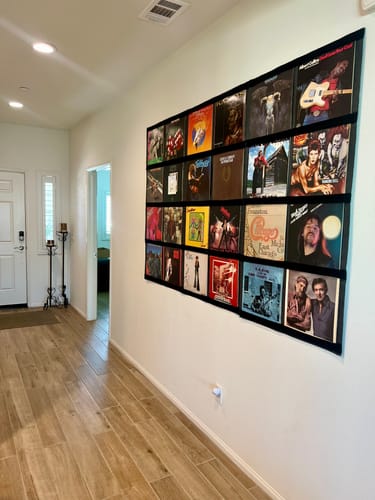 Customer photo review of 12" Vinyl Record Display Frame - LP Wall Storage