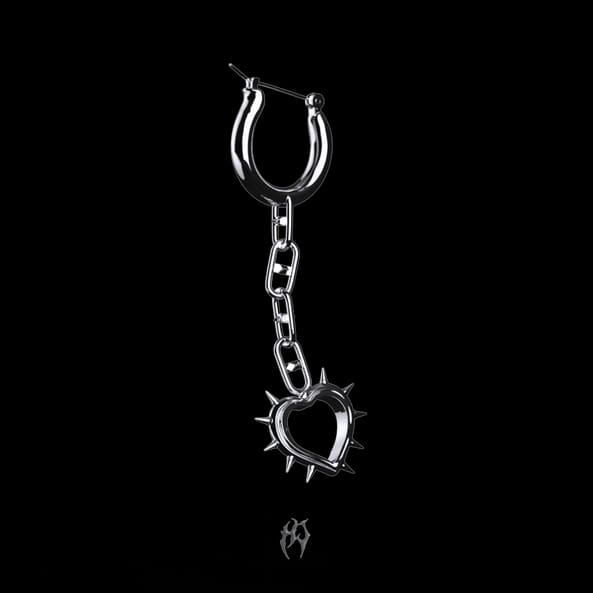 Customer photo review of SPIKE HEART EARRING