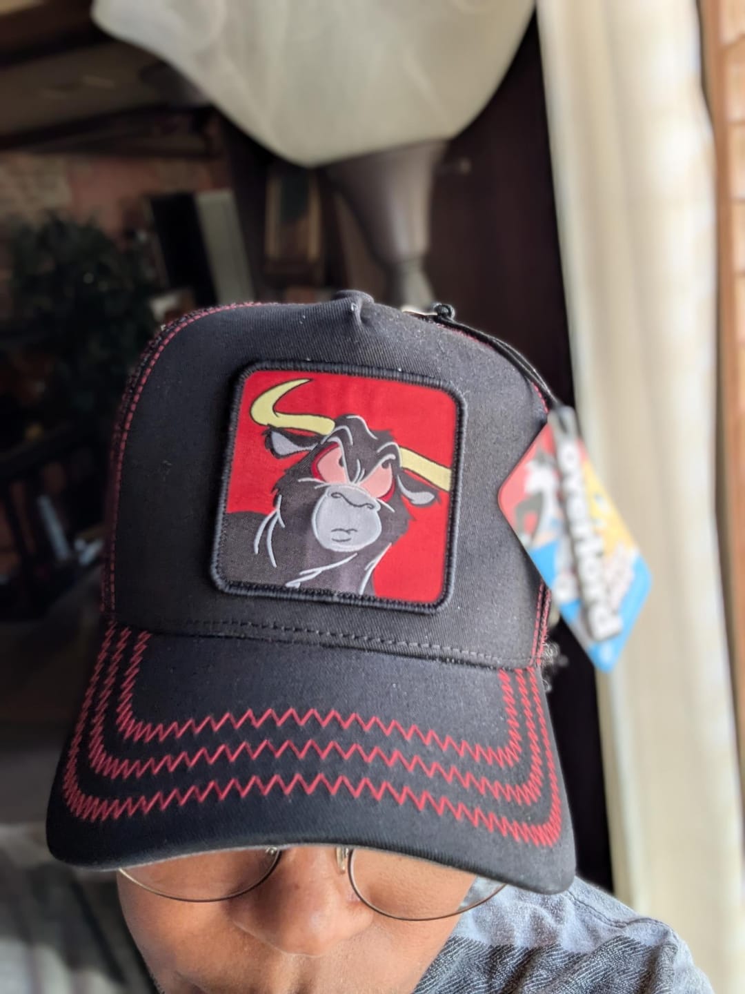 Customer photo review of OVERLORD X Looney Tunes: El Toro the Bull Trucker Cap