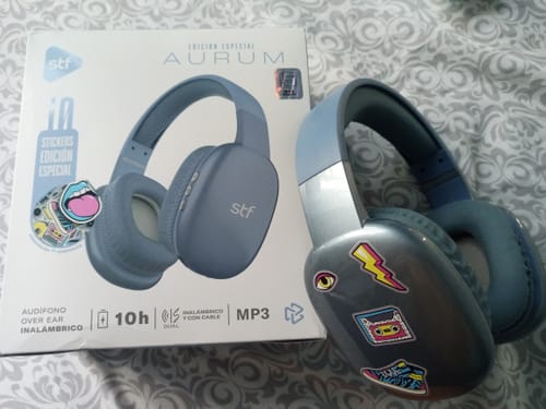 Customer photo review of Audífonos inalámbricos On ear | STF Aurum | Micrófono 10 horas uso Azul