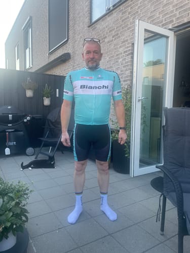 Customer photo review of Bianchi Eagle Retro Short Sleeve Cycling Kit