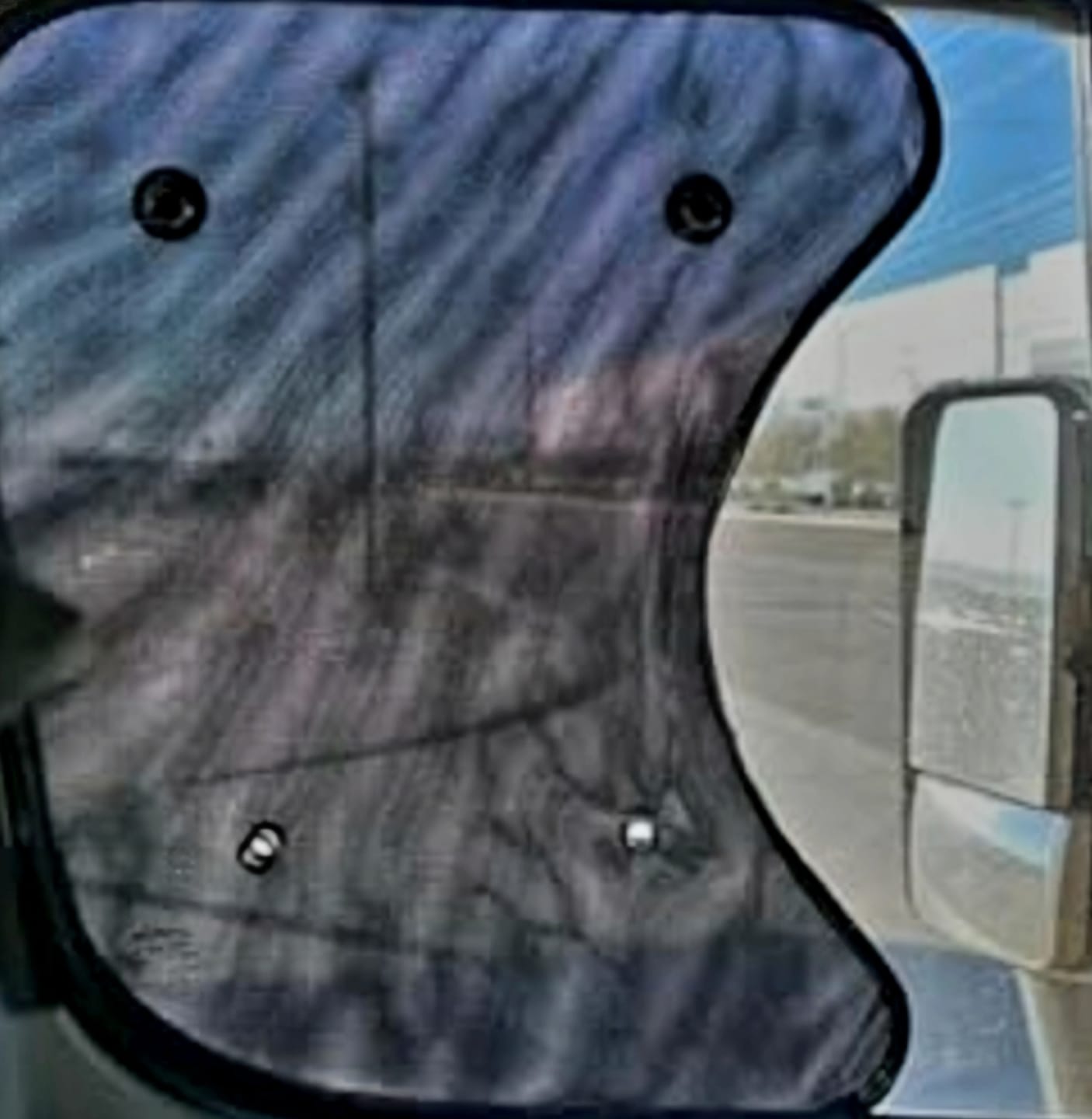 Customer photo review of SEMI-SHADE™ Freightliner Side Windows Sun Shade