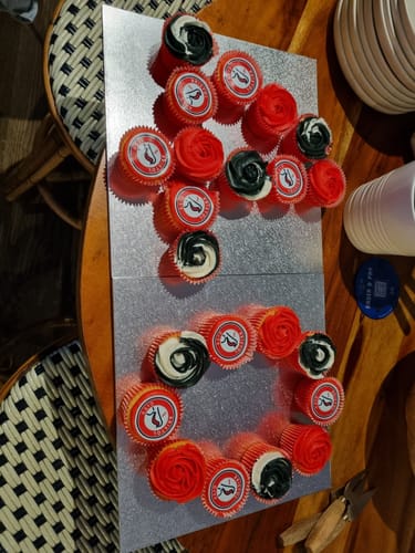 Customer photo review of 15 x 5 cm Pre-cut Standard Cupcake Custom Edible Icing Images