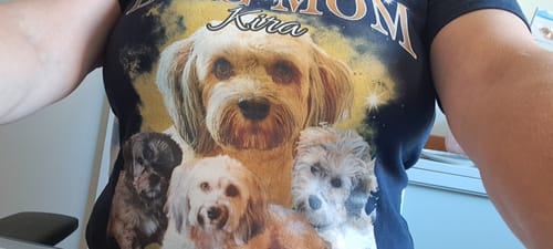 Customer photo review of 90er Vintage Hunde Foto - Individuelles T-Shirt