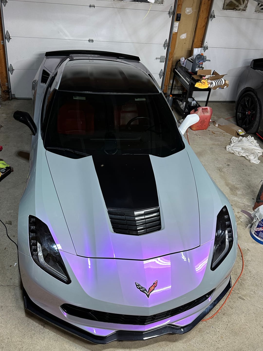Customer photo review of Candy Metallic Gray Purple vinyl wrap