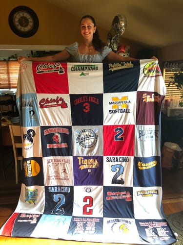 T-shirt quilt featuring massapequa tigers by tracy from NY