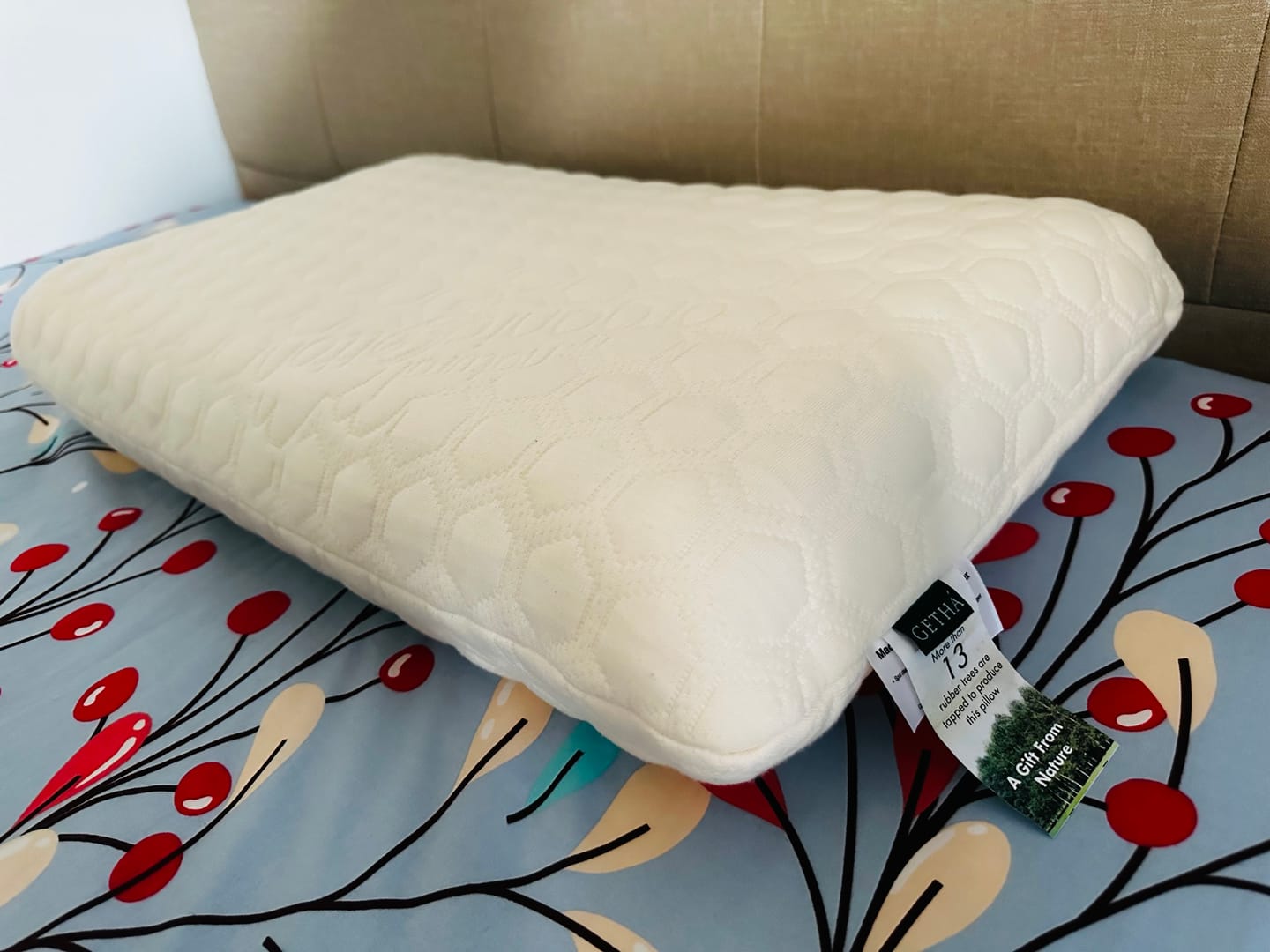 Customer photo review of Getha Organic Cotton Latex Pillow