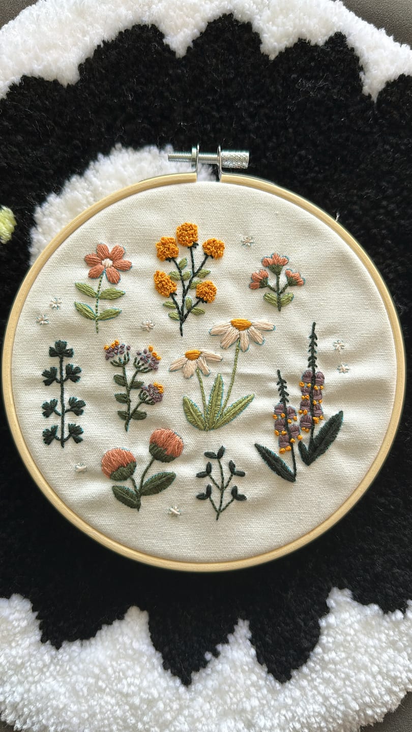 Customer photo review of PRE-ORDER | WILDFLOWER Embroidery Kit