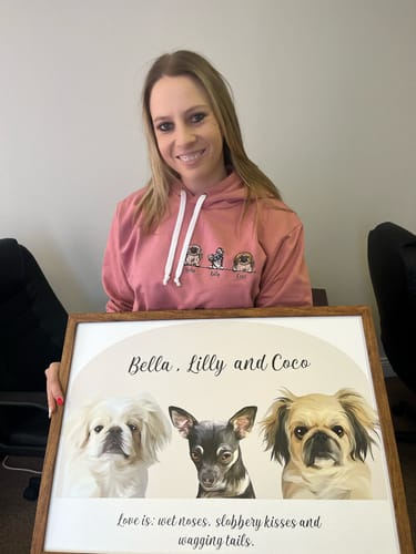 Customer photo review of CUSTOM PET PORTRAIT (Hand-Drawn)
