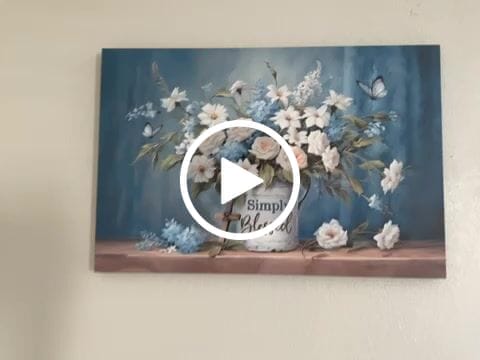 Customer video review of Simply Blessed Wall Art Canvas, Flowers and Butterflies, Christian Wall Decor