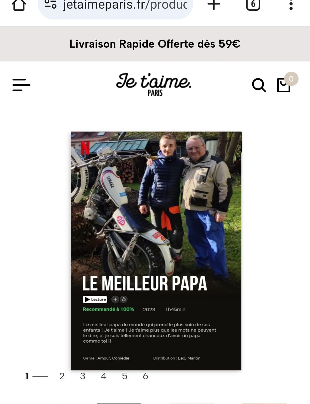 Customer photo review of Netflix Papa - Affiche personnalisée