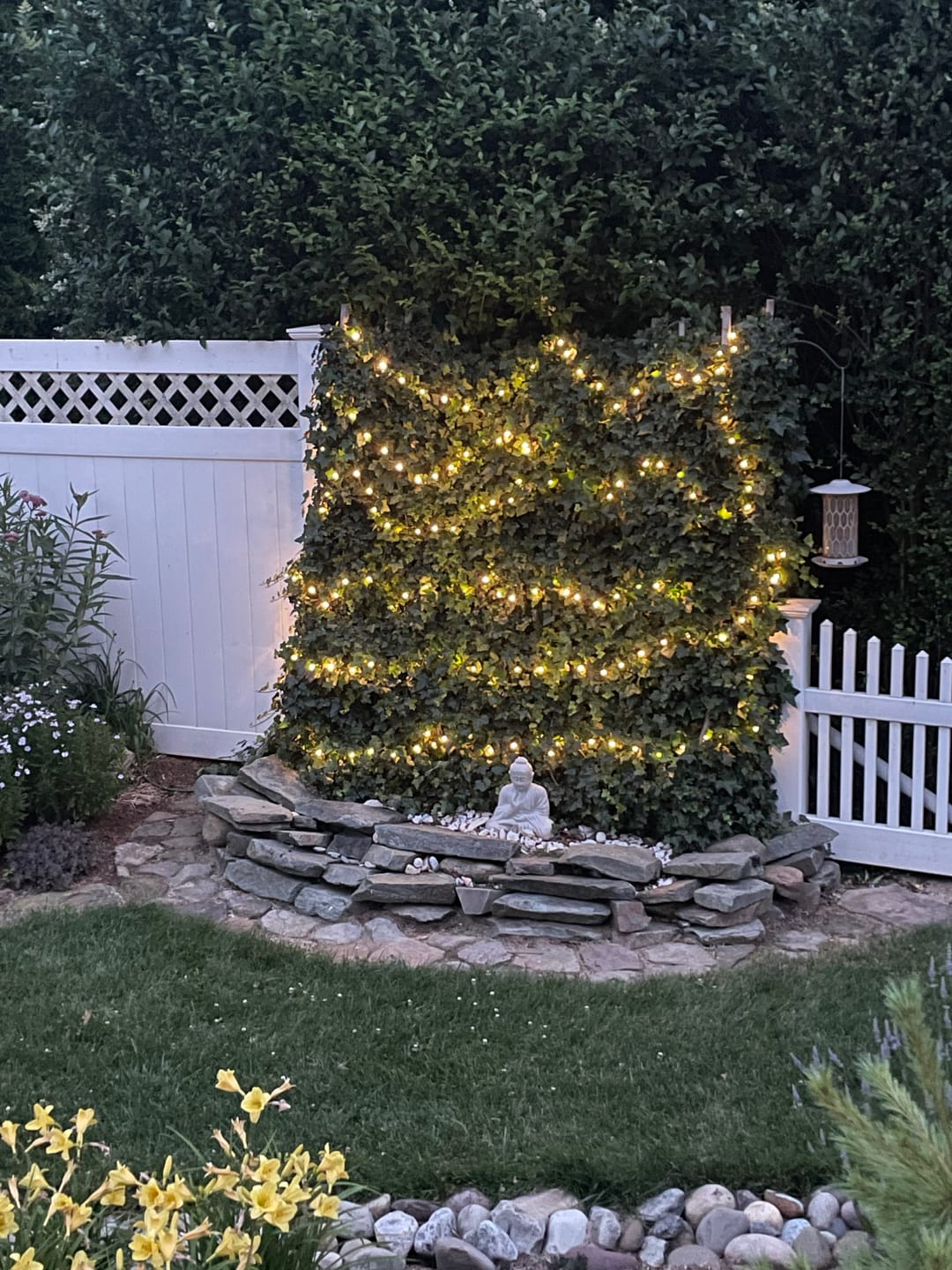 Customer photo review of 33 FT | 100 LED Warm White Waterproof Copper Wire Micro Fairy String Lights with AC Plug-In Power