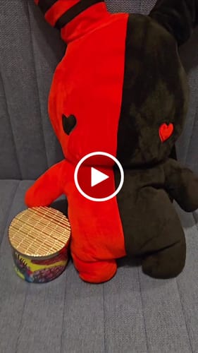 Customer video review of Rabbit Plush Backpack 24" (Red/Black)