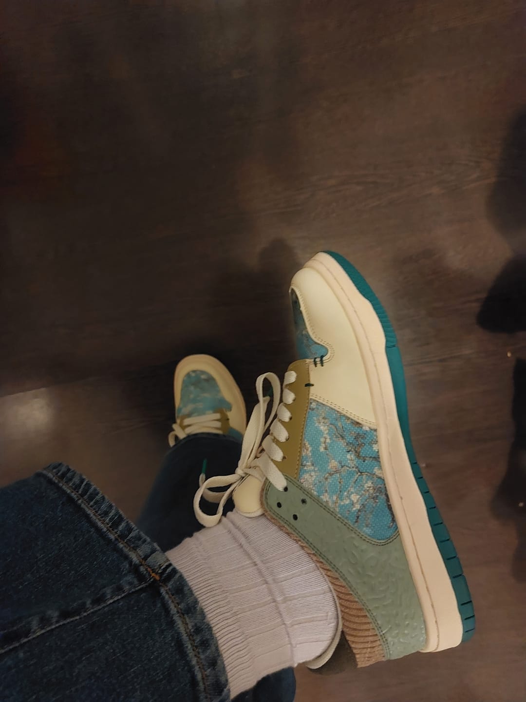Customer photo review of Van Gogh Almond Blossoms inspired sneakers
