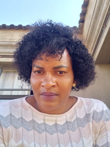 Customer photo review of Brazilian Curly Afro full Cap 8"