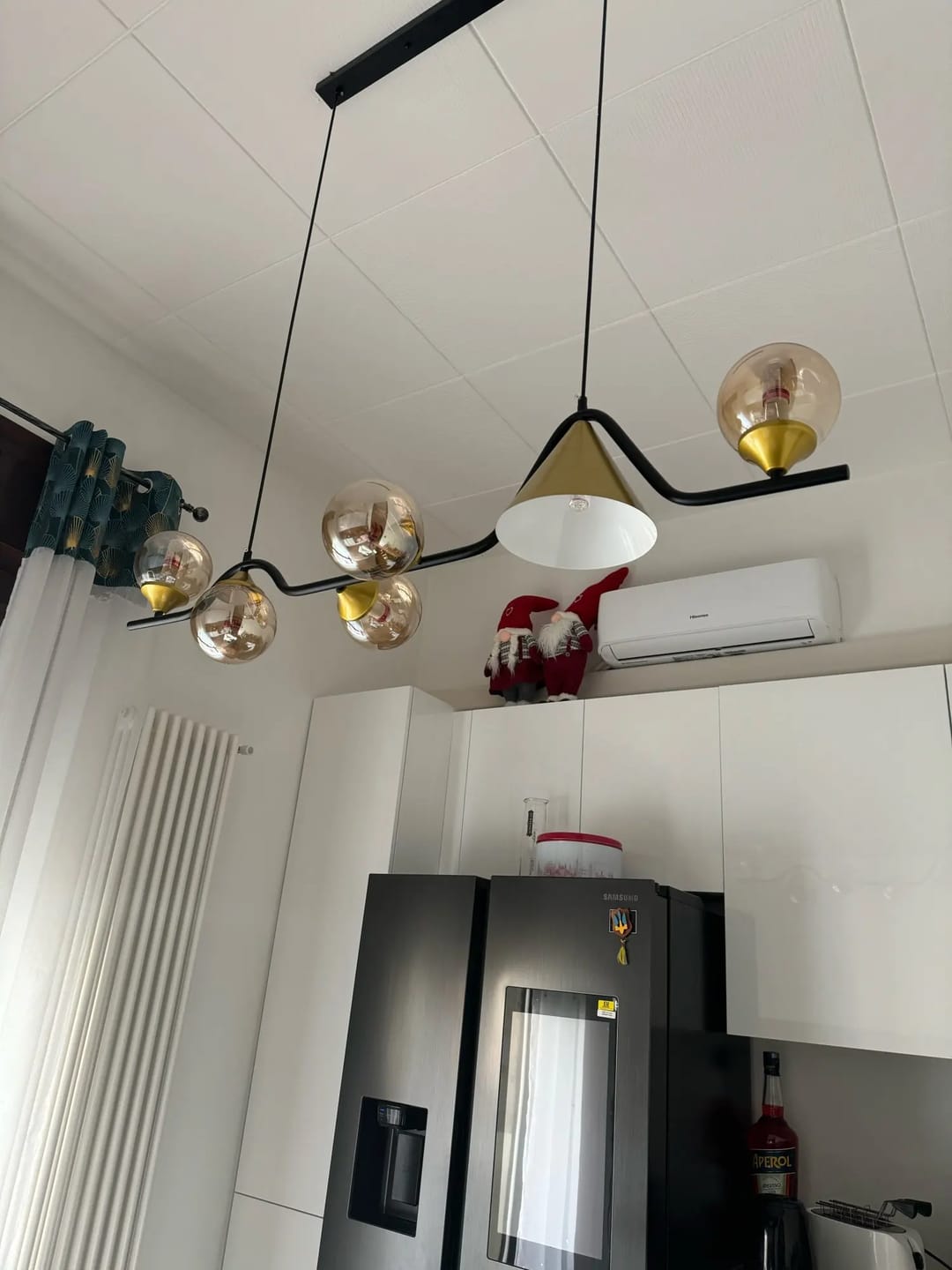 Customer photo review of WOMO Linear Glass Globe Chandelier-WM2257