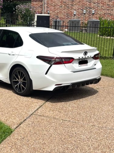 Customer photo review of Fit 2018-2024 Toyota Camry TRD Style Black Rear Bumper Lip Spoiler Lower Diffuser & Splitters