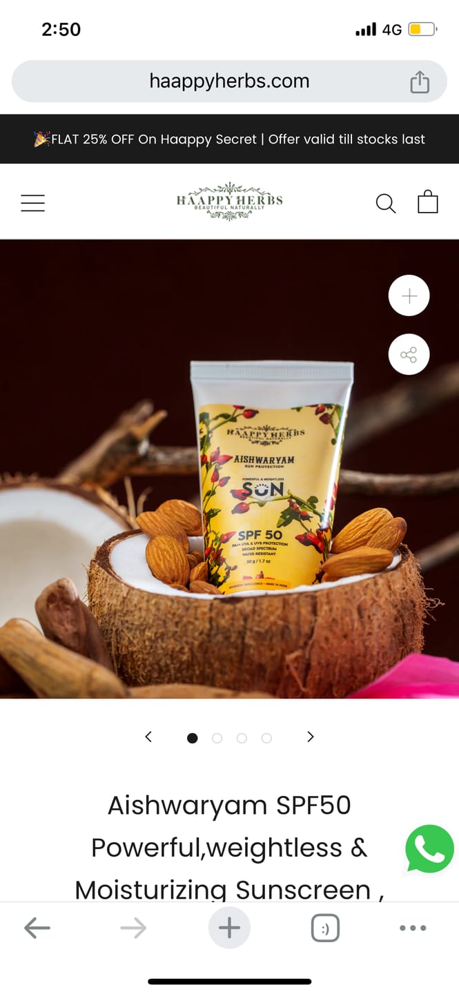 Customer photo review of Aishwaryam SPF50  Powerful,weightless & Moisturizing Sunscreen  , Pa++,uva& Uvb Protection