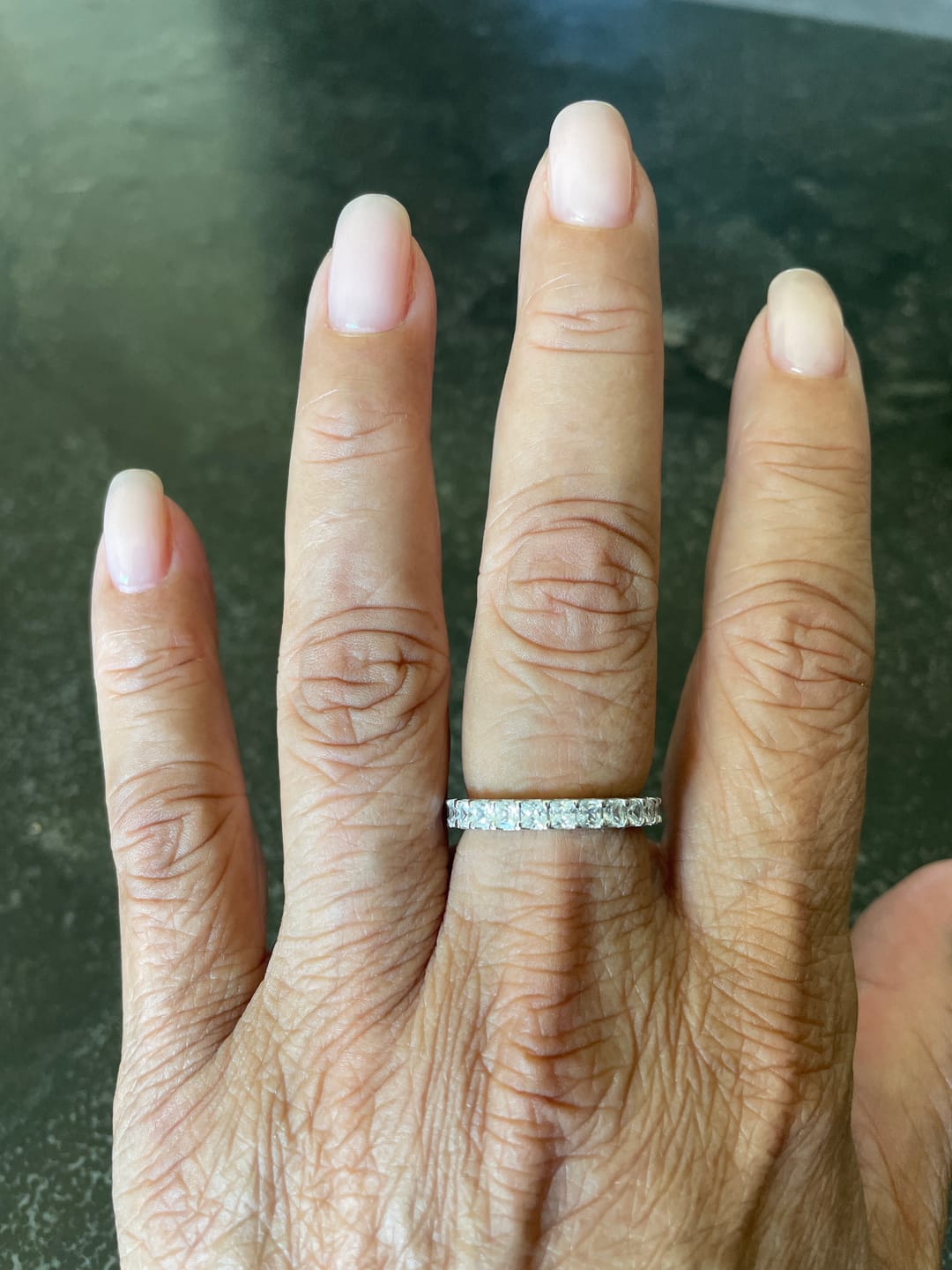 Customer photo review of Louily Elegant Half Radiant Cut Women's Wedding Band