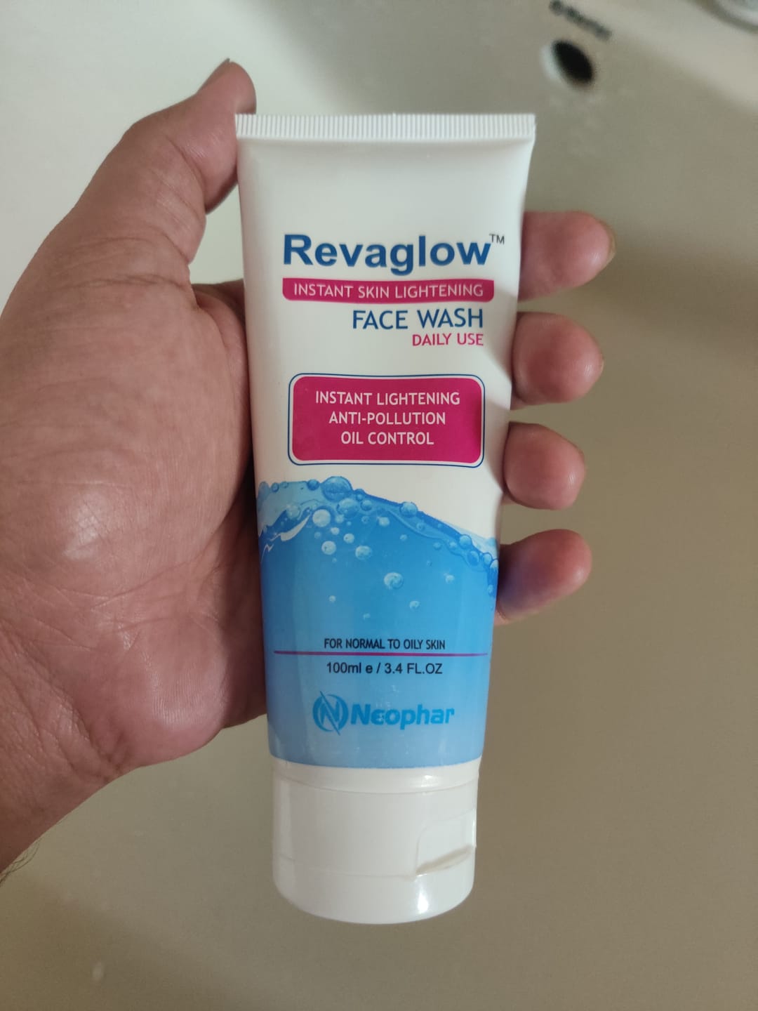 Customer photo review of Revaglow Instant Skin Lightening Face Wash
