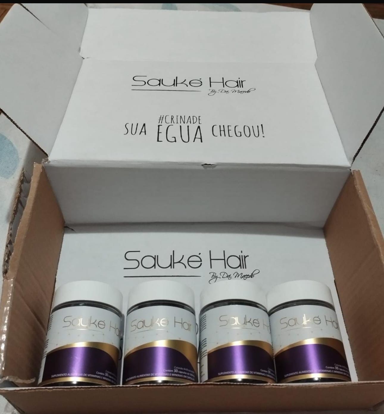 Customer photo review of Sauké Hair Vitaminas Para Cabelo 30 cáps 500mg