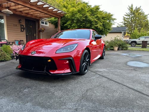 Customer photo review of Fits 2022-2024 Toyota GR86 Black PU Front Bumper Lip Spoiler