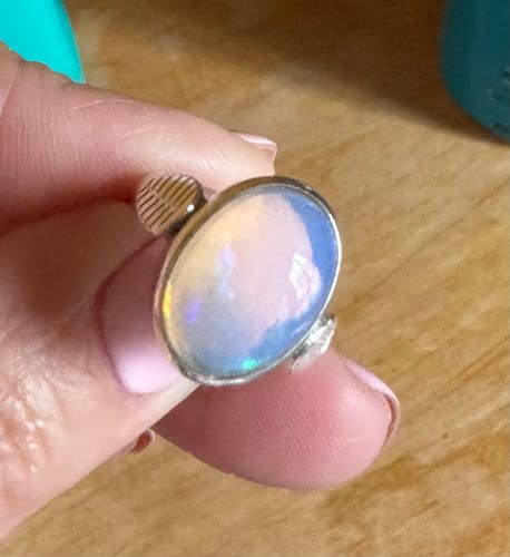 Customer photo review of Opal Leaf Ring Sterling Silver