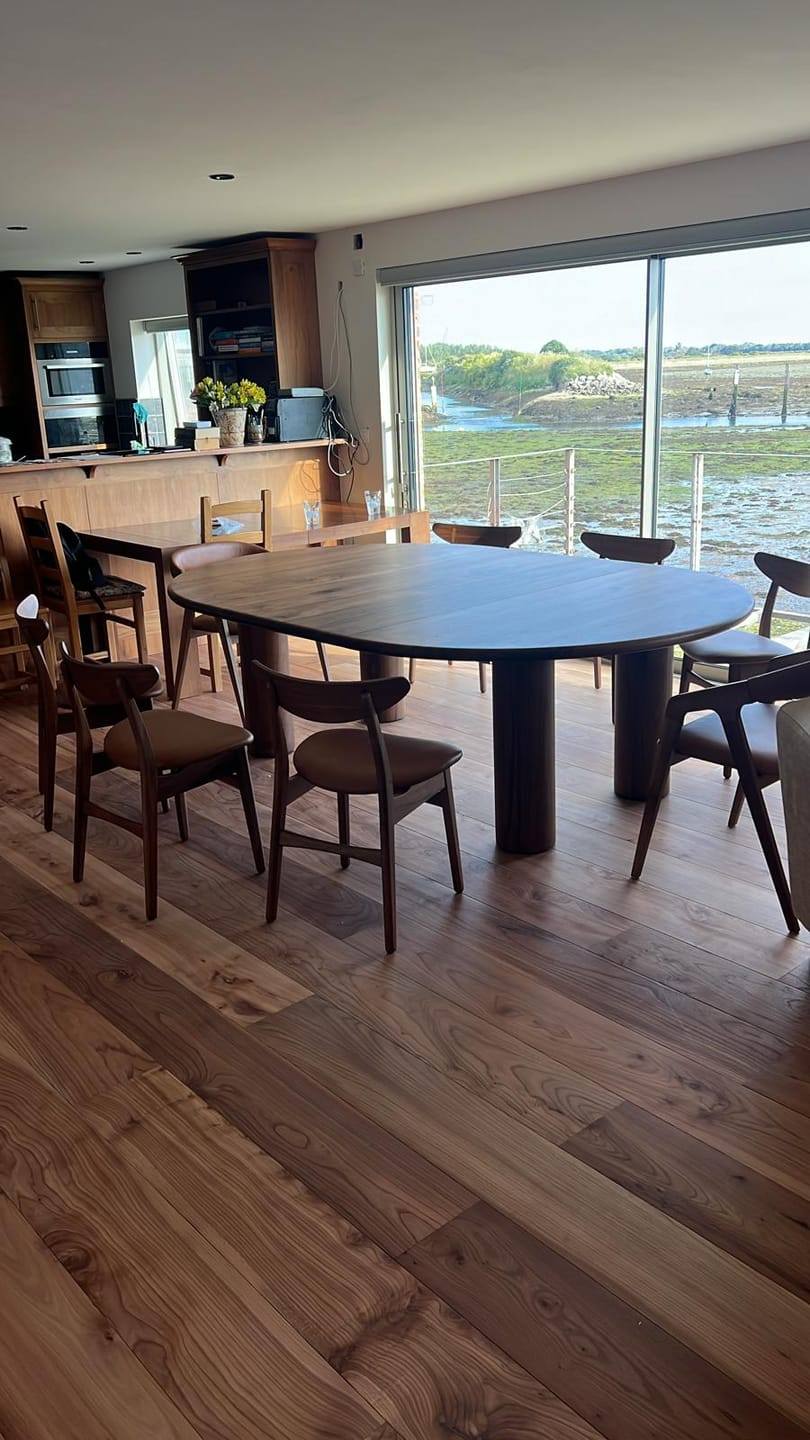 Customer photo review of Eva Walnut Dining Chair Leather