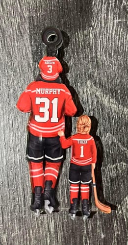 Customer photo review of Personalized Hockey Dad & Kids Acrylic Ornament