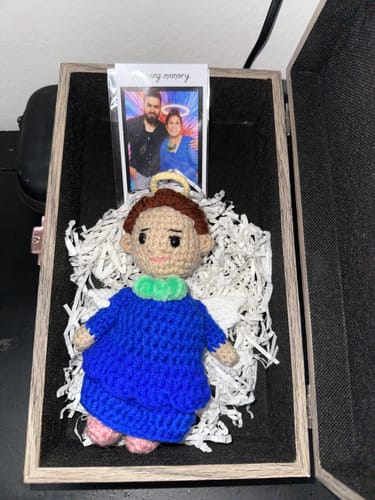 Customer photo review of Tranquil® - Personalized Crochet Doll with Photo Card