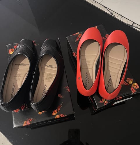 Customer photo review of Piccadilly Ref: 122005 Flat Ballet Shoe in Fun Carrot