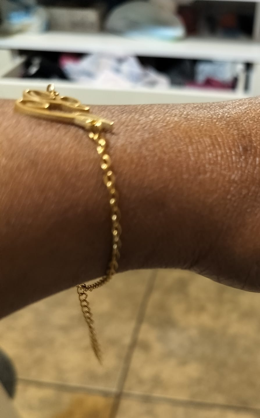 Customer photo review of Personalized Name Anklet/ Bracelet