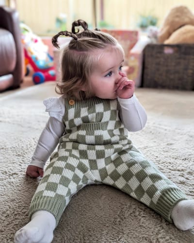 Customer photo review of Checker Knitted Jumpsuit