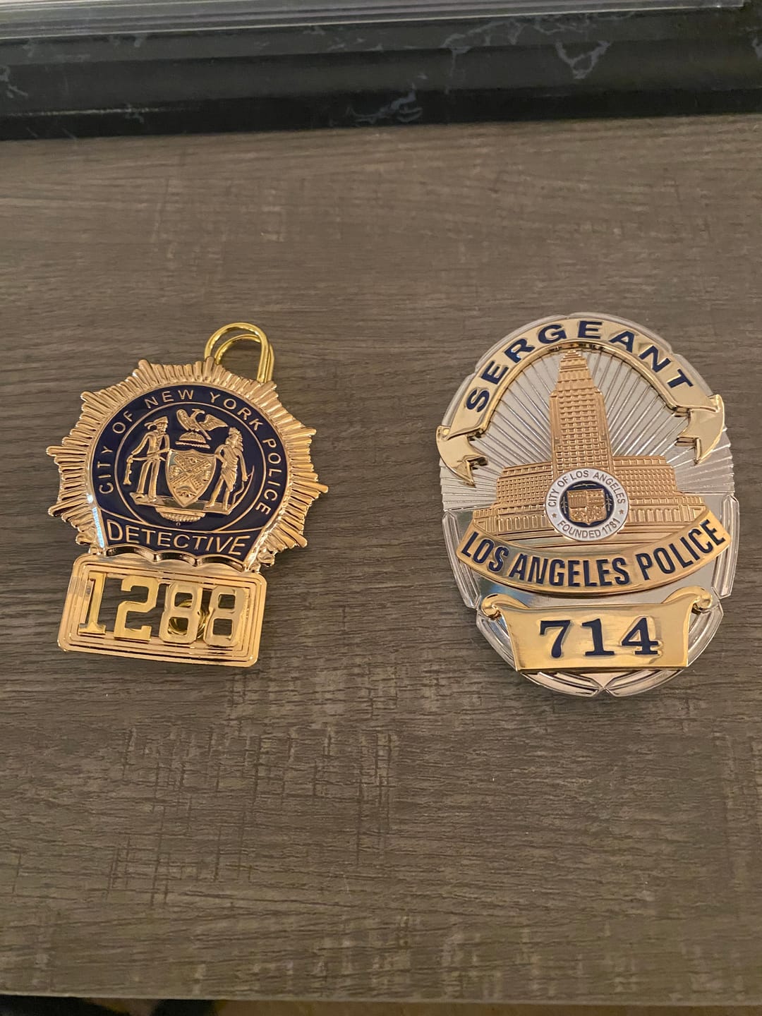 Customer photo review of NY New York Detective Police Badge Replica Movie Props *Customizable Badge Number*