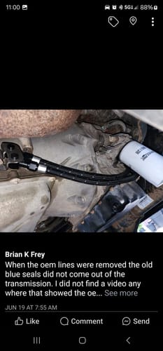 Customer photo review of SPE Motorsport 11-19 6.7L Powerstroke 6R140 Transmission Line Kit