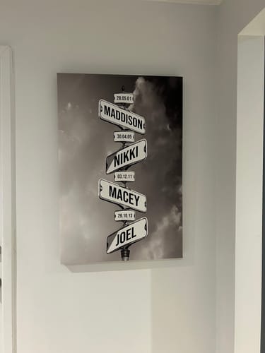 Customer photo review of DATE OF BIRTH OF CHILDREN by Cstm Canvas