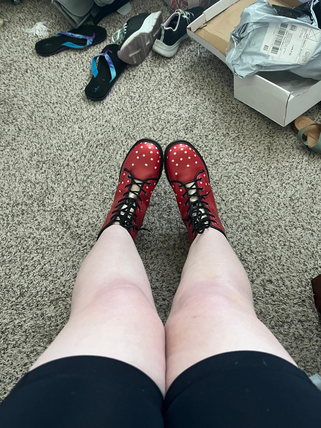 Customer photo review of Fungi Lovers Inspired Vegan Leather Combat Boots