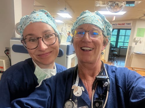 Customer photo review of Scrub Hat - Iridescent Tie Dye