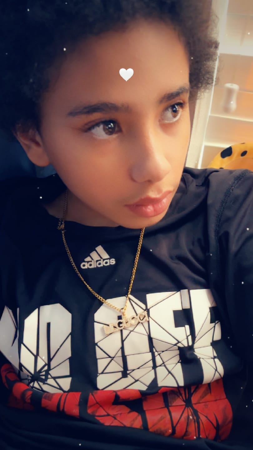 Customer photo review of Iced Arial Name Chain